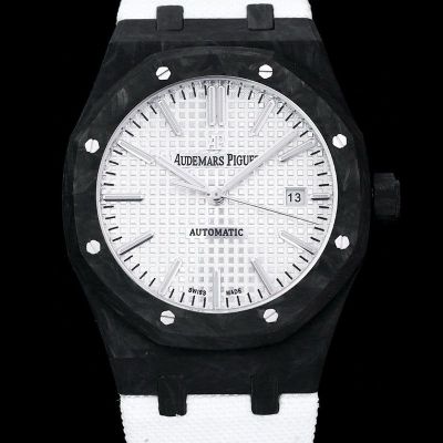 INA Factory Audemars Piguet white face Black Carbon Fibre Swiss eta Movement Replica Watch